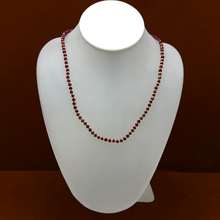 Natural Ruby | 925 Sterling Silver | Faceted Rondelle Beaded Necklace | 3.5mm | Burgundy Red | VVS1 Clarity | 18 Inch