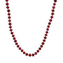 Natural Ruby | 925 Sterling Silver | Faceted Rondelle Beaded Necklace | 4.5mm | Burgundy Red | VVS1 Clarity | 18 Inch