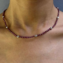 Natural Ruby | 925 Sterling Silver | Faceted Rondelle Beaded Necklace | 3mm | Carmine Red | VVS1 Clarity | 18 Inch