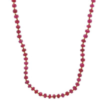 Natural Ruby | 925 Sterling Silver | Faceted Rondelle Beaded Necklace | 4.5mm | Hot Pink | VVS1 Clarity | 18 Inch