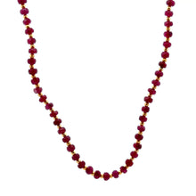 Natural Ruby | 925 Sterling Silver | Faceted Rondelle Beaded Necklace | 4mm | Dark Burgundy Red | VVS1 Clarity | 18
