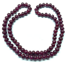 Natural Ruby Bead Necklace | Smooth 9-10mm Rondelle Beads 90 Pcs 617.25 Carats | Crimson Red VVS Quality | 27 Inch