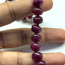 Natural Ruby Bead Necklace | Smooth 9-10mm Rondelle Beads 90 Pcs 617.25 Carats | Crimson Red VVS Quality | 27 Inch