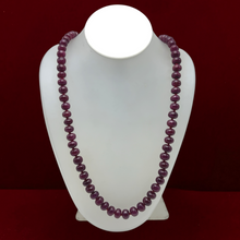 Natural Ruby Bead Necklace | Smooth 9-10mm Rondelle Beads 90 Pcs 617.25 Carats | Crimson Red VVS Quality | 27 Inch