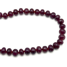 Natural Ruby Bead Necklace | Smooth 9-10mm Rondelle Beads 90 Pcs 617.25 Carats | Crimson Red VVS Quality | 27 Inch