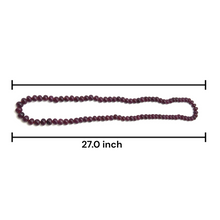 Natural Ruby Bead Necklace | Smooth 9-10mm Rondelle Beads 90 Pcs 617.25 Carats | Crimson Red VVS Quality | 27 Inch