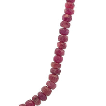 Natural Ruby Birthstone Necklace | Rondelle 4mm Faceted Cut Gemstone Beads | 15 Inch Stackable Jewelry - Necklace