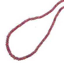Natural Ruby Birthstone Necklace | Rondelle 4mm Faceted Cut Gemstone Beads | 15 Inch Stackable Jewelry - Necklace