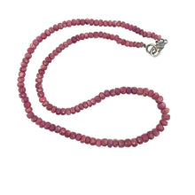 Natural Ruby Birthstone Necklace | Rondelle 4mm Faceted Cut Gemstone Beads | 15 Inch Stackable Jewelry - Necklace