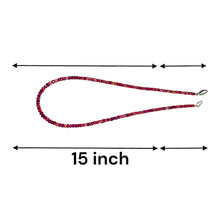 Natural Ruby Birthstone Necklace | Rondelle 4mm Faceted Cut Gemstone Beads | 15 Inch Stackable Jewelry - Necklace
