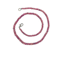 Natural Ruby Birthstone Necklace | Rondelle 4mm Faceted Cut Gemstone Beads | 15 Inch Stackable Jewelry - Necklace