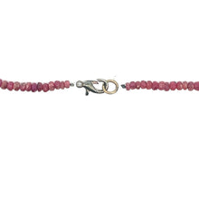 Natural Ruby Birthstone Necklace | Rondelle 4mm Faceted Cut Gemstone Beads | 15 Inch Stackable Jewelry - Necklace