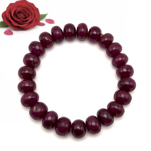 Natural Ruby Bracelet | Smooth 10–11mm Rondelle Beads 23 Pcs 204.05 Carats | Rich Crimson Red VVS Clarity | Timeless