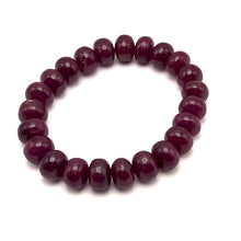 Natural Ruby Bracelet | Smooth 10–11mm Rondelle Beads 23 Pcs 204.05 Carats | Rich Crimson Red VVS Clarity | Timeless