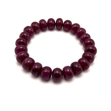 Natural Ruby Bracelet | Smooth 10–11mm Rondelle Beads 23 Pcs 204.05 Carats | Rich Crimson Red VVS Clarity | Timeless