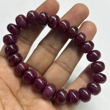 Natural Ruby Bracelet | Smooth 10–11mm Rondelle Beads | 23 Pcs 229.40 Carats | Crimson Red VVS Clarity | Stretchable