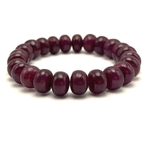 Natural Ruby Bracelet | Smooth 10-11mm Rondelle Beads | 24 Pcs 215.80 Carats | Crimson Red VVS Clarity | Unisex