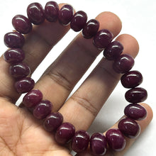 Natural Ruby Bracelet | Smooth 10-11mm Rondelle Beads | 24 Pcs 215.80 Carats | Crimson Red VVS Clarity | Unisex
