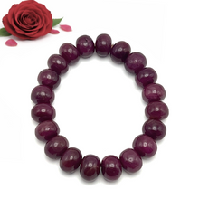 Natural Ruby Bracelet | Smooth 10–12mm Rondelle Beads 20 Pcs 229.35 Carats | Burgundy Red VVS | Genuine Gemstone