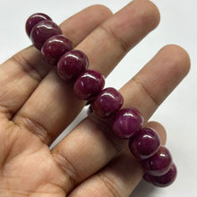 Natural Ruby Bracelet | Smooth 10–12mm Rondelle Beads 20 Pcs 229.35 Carats | Burgundy Red VVS | Genuine Gemstone