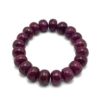 Natural Ruby Bracelet | Smooth 10–12mm Rondelle Beads 20 Pcs 229.35 Carats | Burgundy Red VVS | Genuine Gemstone