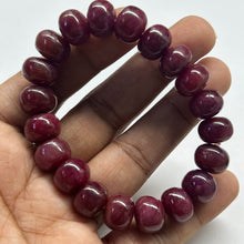Natural Ruby Bracelet | Smooth 10–12mm Rondelle Beads 20 Pcs 229.35 Carats | Burgundy Red VVS | Genuine Gemstone