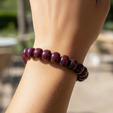 Natural Ruby Bracelet | Smooth 10–12mm Rondelle Beads 20 Pcs 229.35 Carats | Burgundy Red VVS | Genuine Gemstone