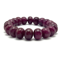 Natural Ruby Bracelet | Smooth 10–12mm Rondelle Beads 20 Pcs 229.35 Carats | Burgundy Red VVS | Genuine Gemstone