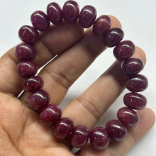 Natural Ruby Bracelet | Smooth 10-12mm Rondelle Beads 21 Pcs 230.60 Carats | Crimson Red VVS Clarity | For Her Precious