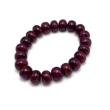 Natural Ruby Bracelet | Smooth 10-12mm Rondelle Beads 21 Pcs 247.05 Carats | Crimson Red VVS Clarity | Adjustable