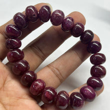 Natural Ruby Bracelet | Smooth 10-12mm Rondelle Beads 21 Pcs 247.05 Carats | Crimson Red VVS Clarity | Adjustable