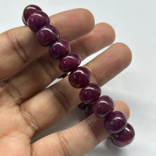 Natural Ruby Bracelet | Smooth 10mm Rondelle 23 Pcs 200.40 Carats | Crimson Red VVS Clarity | Bead Gemstone Jewelry