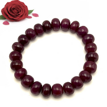 Natural Ruby Bracelet | Smooth 10mm Rondelle 23 Pcs 200.40 Carats | Crimson Red VVS Clarity | Bead Gemstone Jewelry