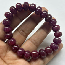 Natural Ruby Bracelet | Smooth 10mm Rondelle 23 Pcs 200.40 Carats | Crimson Red VVS Clarity | Bead Gemstone Jewelry