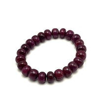 Natural Ruby Bracelet | Smooth 10mm Rondelle 23 Pcs 200.40 Carats | Crimson Red VVS Clarity | Bead Gemstone Jewelry