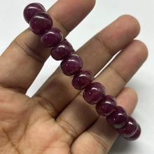 Natural Ruby Bracelet | Smooth 10mm Rondelle Beads 23 Pcs 193.90 Carats | Crimson Red VVS Clarity | Genuine Gemstone
