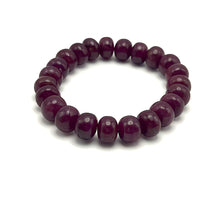 Natural Ruby Bracelet | Smooth 10mm Rondelle Beads 23 Pcs 193.90 Carats | Crimson Red VVS Clarity | Genuine Gemstone