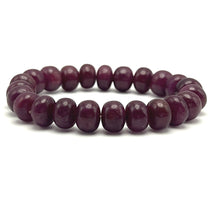 Natural Ruby Bracelet | Smooth 10mm Rondelle Beads 23 Pcs 193.90 Carats | Crimson Red VVS Clarity | Genuine Gemstone