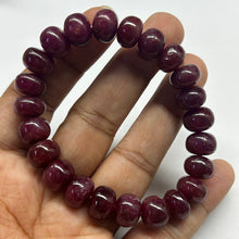 Natural Ruby Bracelet | Smooth 10mm Rondelle Beads 23 Pcs 193.90 Carats | Crimson Red VVS Clarity | Genuine Gemstone
