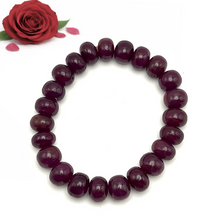 Natural Ruby Bracelet | Smooth 10mm Rondelle Beads 23 Pcs 193.90 Carats | Crimson Red VVS Clarity | Genuine Gemstone