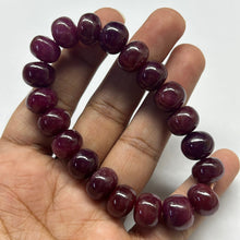 Natural Ruby Bracelet | Smooth 11-12mm Rondelle Beads 20 Pcs 245.05 Carats | Crimson Red VVS Clarity | July Birthstone