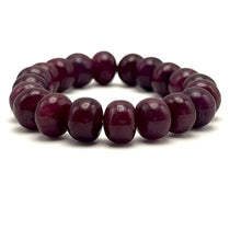 Natural Ruby Bracelet | Smooth 11-12mm Rondelle Beads 20 Pcs 245.05 Carats | Crimson Red VVS Clarity | July Birthstone