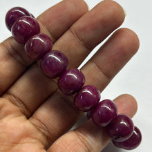 Natural Ruby Bracelet | Smooth 11–13mm Rondelle Beads 18 Pcs 274.10 Carats | Deep Burgundy Red VVS Clarity | Precious