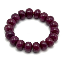 Natural Ruby Bracelet | Smooth 11–13mm Rondelle Beads 18 Pcs 274.10 Carats | Deep Burgundy Red VVS Clarity | Precious