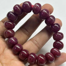 Natural Ruby Bracelet | Smooth 11–13mm Rondelle Beads 18 Pcs 274.10 Carats | Deep Burgundy Red VVS Clarity | Precious