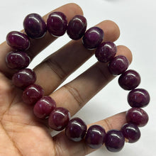Natural Ruby Bracelet | Smooth 11-14mm Rondelle Beads 19 Pcs 326.20 Carats | Burgundy Red VVS Clarity | Elegant