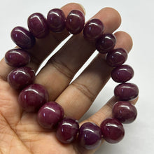 Natural Ruby Bracelet | Smooth 11–15mm Rondelle Beads 17 Pcs 323.25 Carats | Crimson Red VVS Clarity | Stretchable