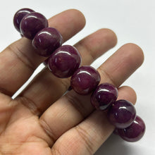 Natural Ruby Bracelet | Smooth 11–15mm Rondelle Beads 17 Pcs 323.25 Carats | Crimson Red VVS Clarity | Stretchable