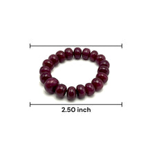 Natural Ruby Bracelet | Smooth 11–15mm Rondelle Beads 19 Pcs 288 Carats | Rich Crimson Red VVS Clarity | Free Size