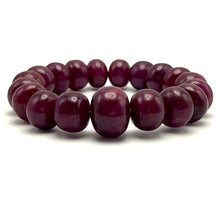 Natural Ruby Bracelet | Smooth 11–15mm Rondelle Beads 19 Pcs 288 Carats | Rich Crimson Red VVS Clarity | Free Size